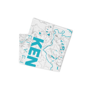 Kenai Fly Fish - Neck Gaiter (Blue on White)