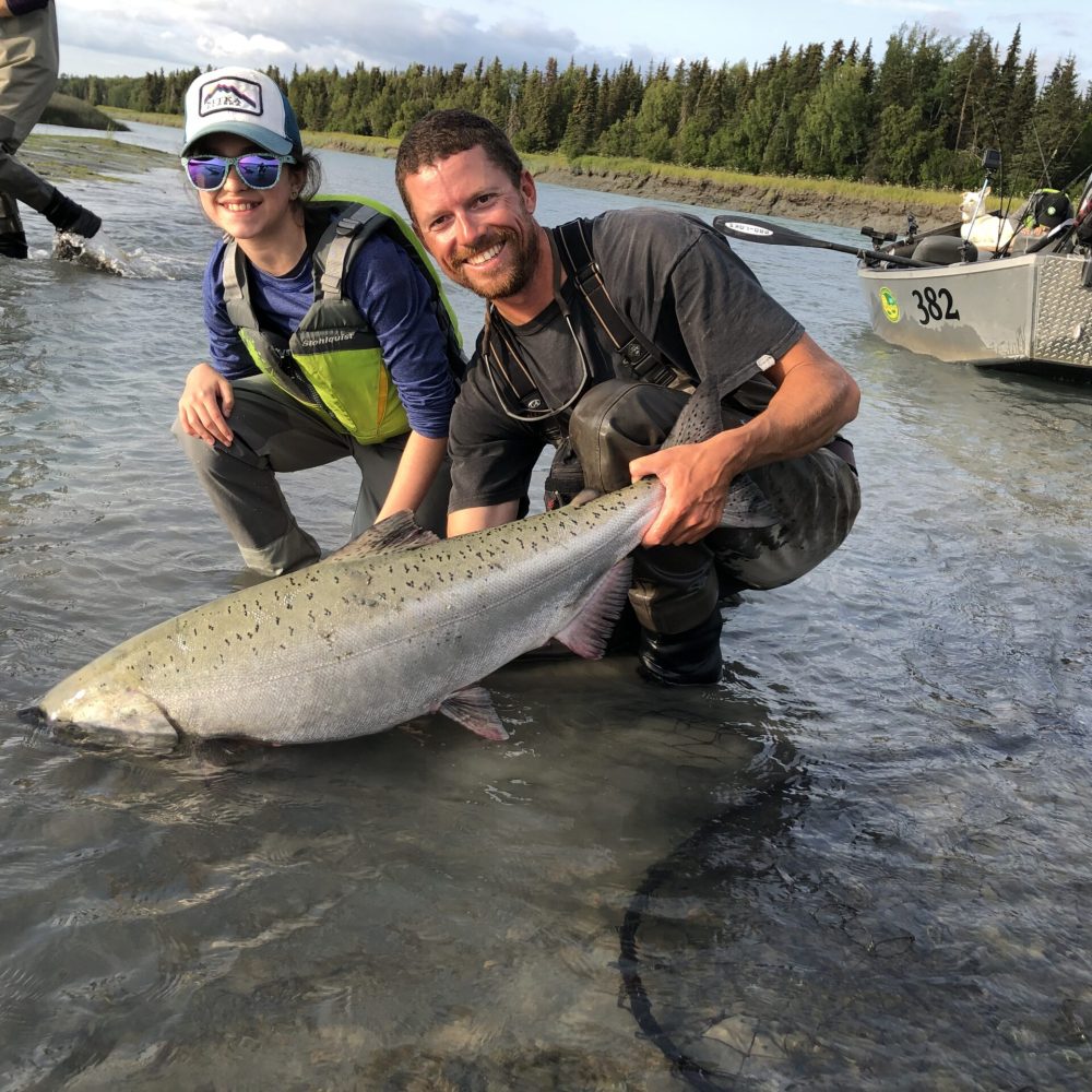 releasing kasilof king with kid